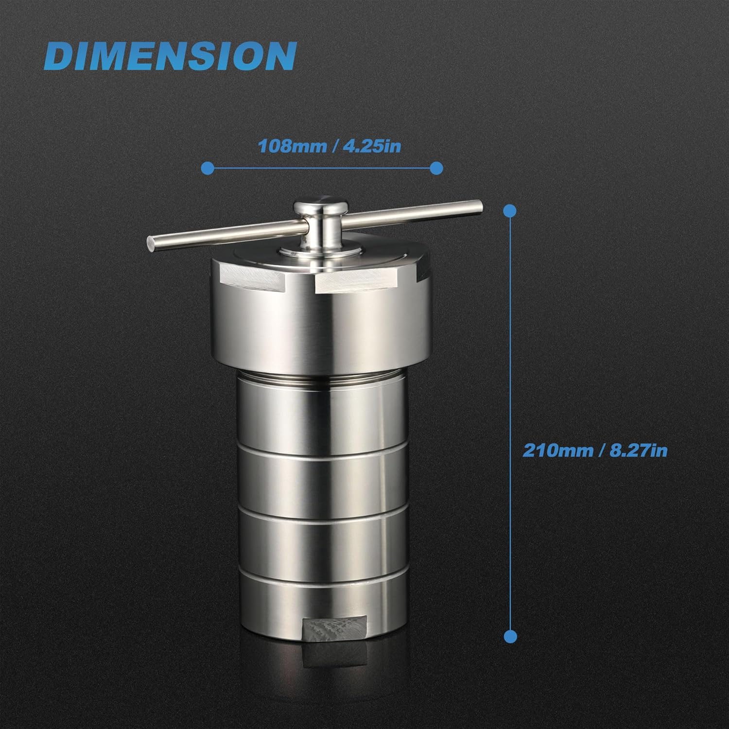 200ml Hydrothermal Autoclave Reactor, 304 Stainless Steel PTFE Lined Hydrothermal Synthesis Autoclave Reactor for Lab Hydrothermal Process Crystal Growth