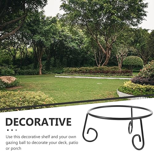 Miniatura 6 de Yardwe Soporte de exhibición decorativo de la esfera del jardín grande del soporte de la bola del metal resistente a la intemperie