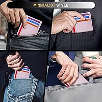 Vista 21 de Travelambo Billetera delgada con bolsillo delantero y clip para el dinero con bloqueo de identificación por radiofrecuencia, talla única