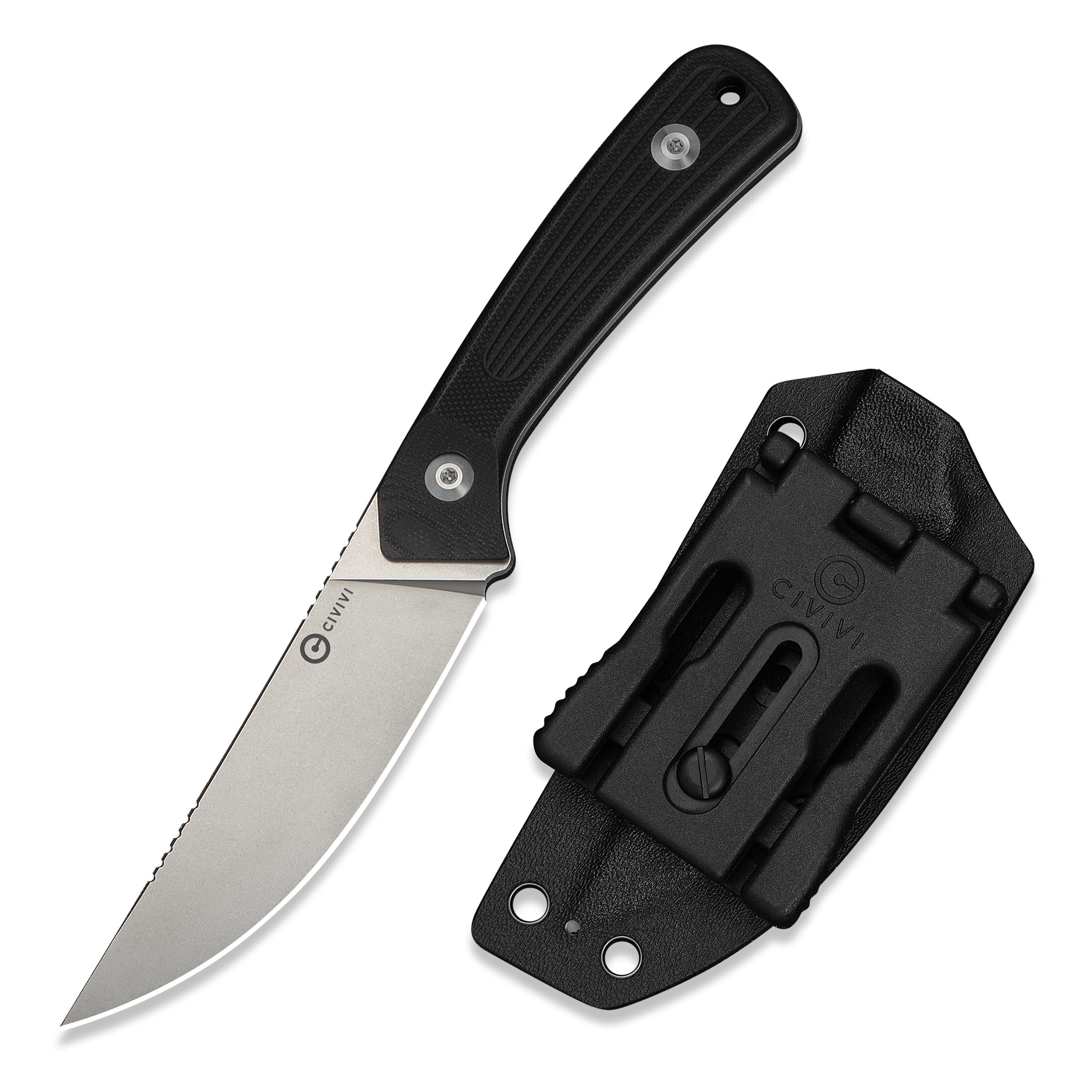 Carveth Fixed Blade Knife with Sheath, 3.59" AEB-L Blade C25040-1
