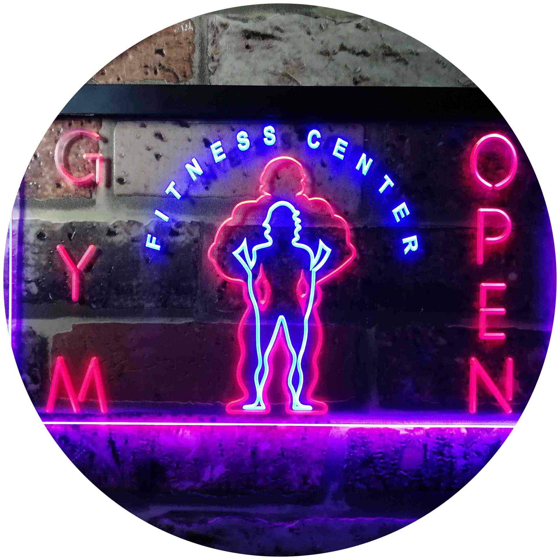 ADVPRO Gym Fitness Center Open Dual Color LED Neon Sign Blue & Red 600 x 400mm st6s64-i0321-br — image 1
