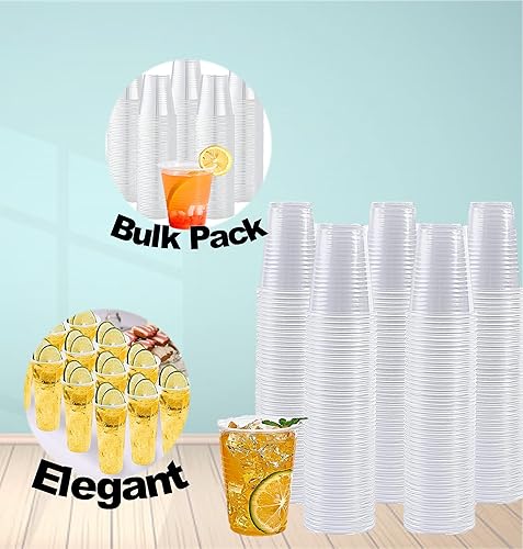 Miniatura 5 de Mr Miracle Vasos de plástico de 9 onzas, desechables y duraderos, paquete de 80 unidades, vasos de plástico transparente de 9 onzas, ideales para