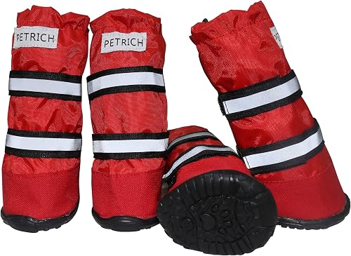 Dog Shoes, URBEST Waterproof Dog Boots, Christmas Warm Lining Nonslip Rubber Sol