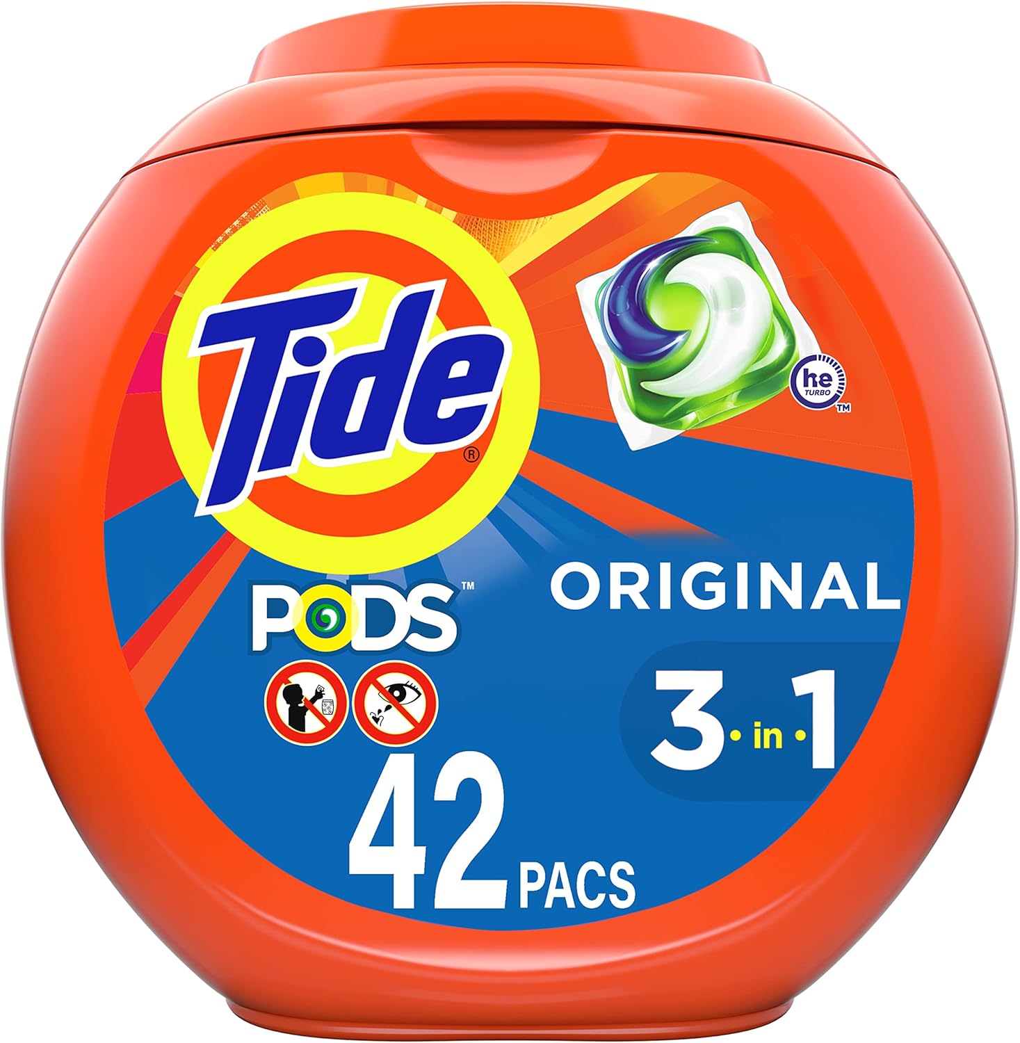 Tide Pods Liquid Laundry Detergent Pacs, Original Scent, 42 Count : Health & Household