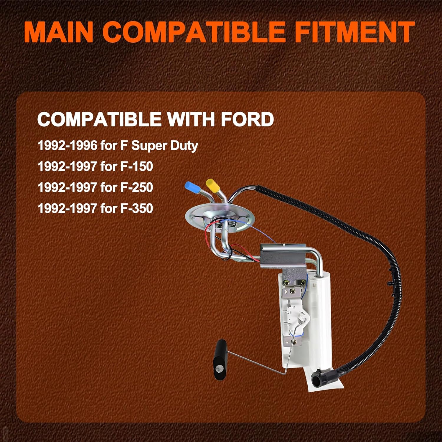 Electric Fuel Pump Module Assembly SP2006H Driver Side Compatible with Ford for F150 F250/F350 1992 1993 1994 1995 1996 1997 L6 4.9L V8 5.0L 5.8L 7.5L 19 Gallons