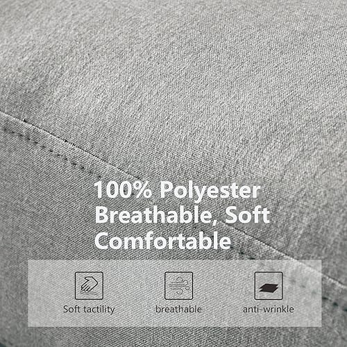 Miniatura 18 de Lestar Sofá de tela de 3 plazas, sofás tapizados modernos de 3 plazas con clavos y reposabrazos (beige) Beige,Gris