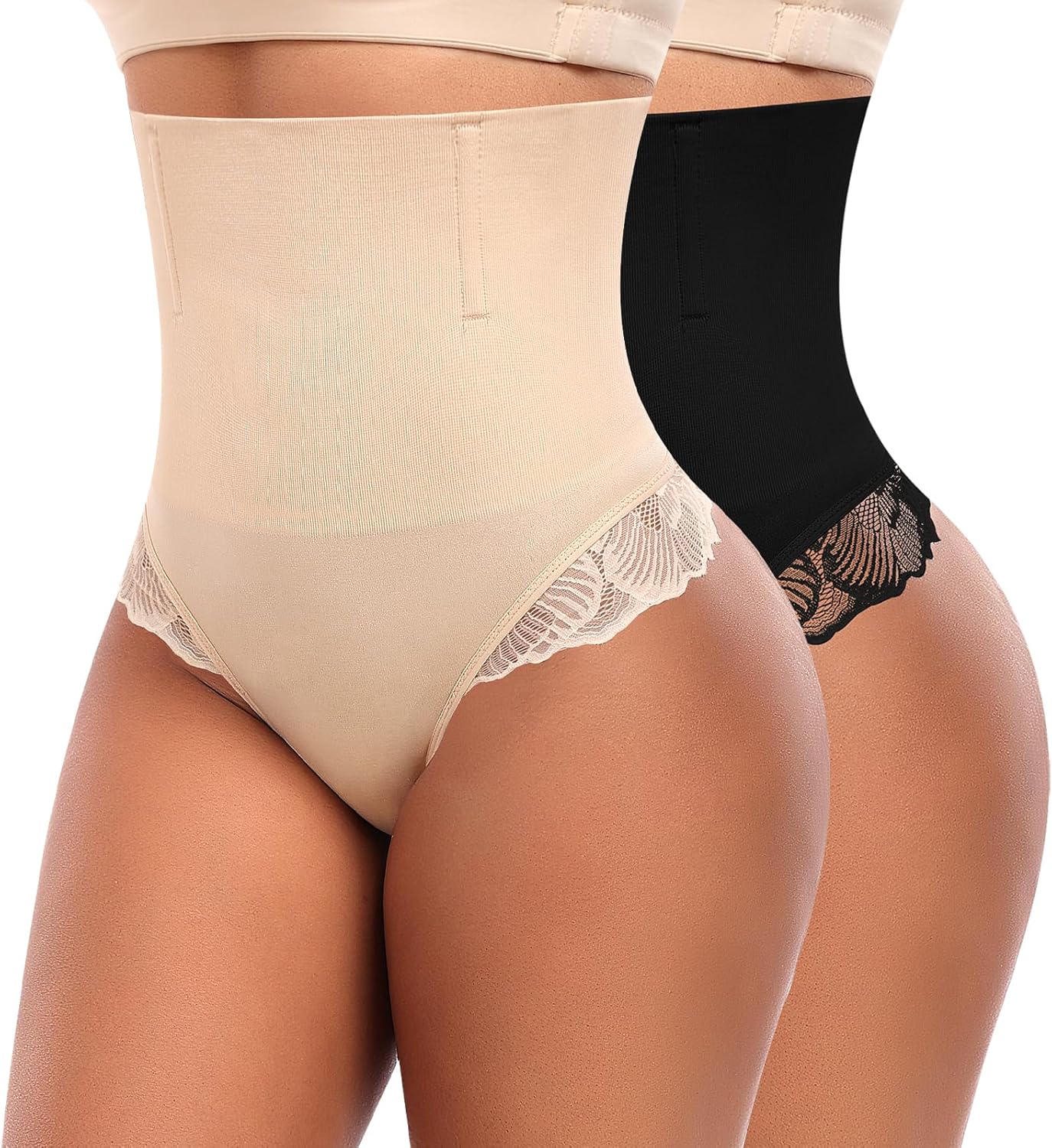 Werena Tummy Control Thong Shapewear for Women High Waisted Body Shaper Panties Shaping Thong Girdle Underwear