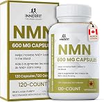 NMN Ultra High Purity 600 mg per Capsule, 4 Month Supply - NAD+ Booster Industry Highest, 99% NMN Nicotinamide Mononucleotide Supplement. Made in Canada. Boosts Cellular Energy & Metabolism. 120 Capsules.