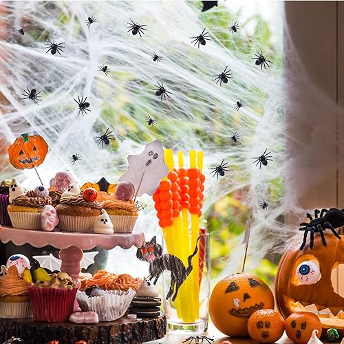 Miniatura 4 de TUPARKA 500 mini arañas realistas de plástico, araña falsa de Halloween, fiesta, accesorios de broma, tamaño mixto