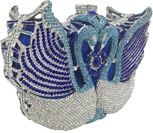 Miniatura 5 de Boutique De FGG Bolsos de noche de cristal de embrague de cisne para mujer, para boda, fiesta, cena, diamantes de imitación Minaudiere