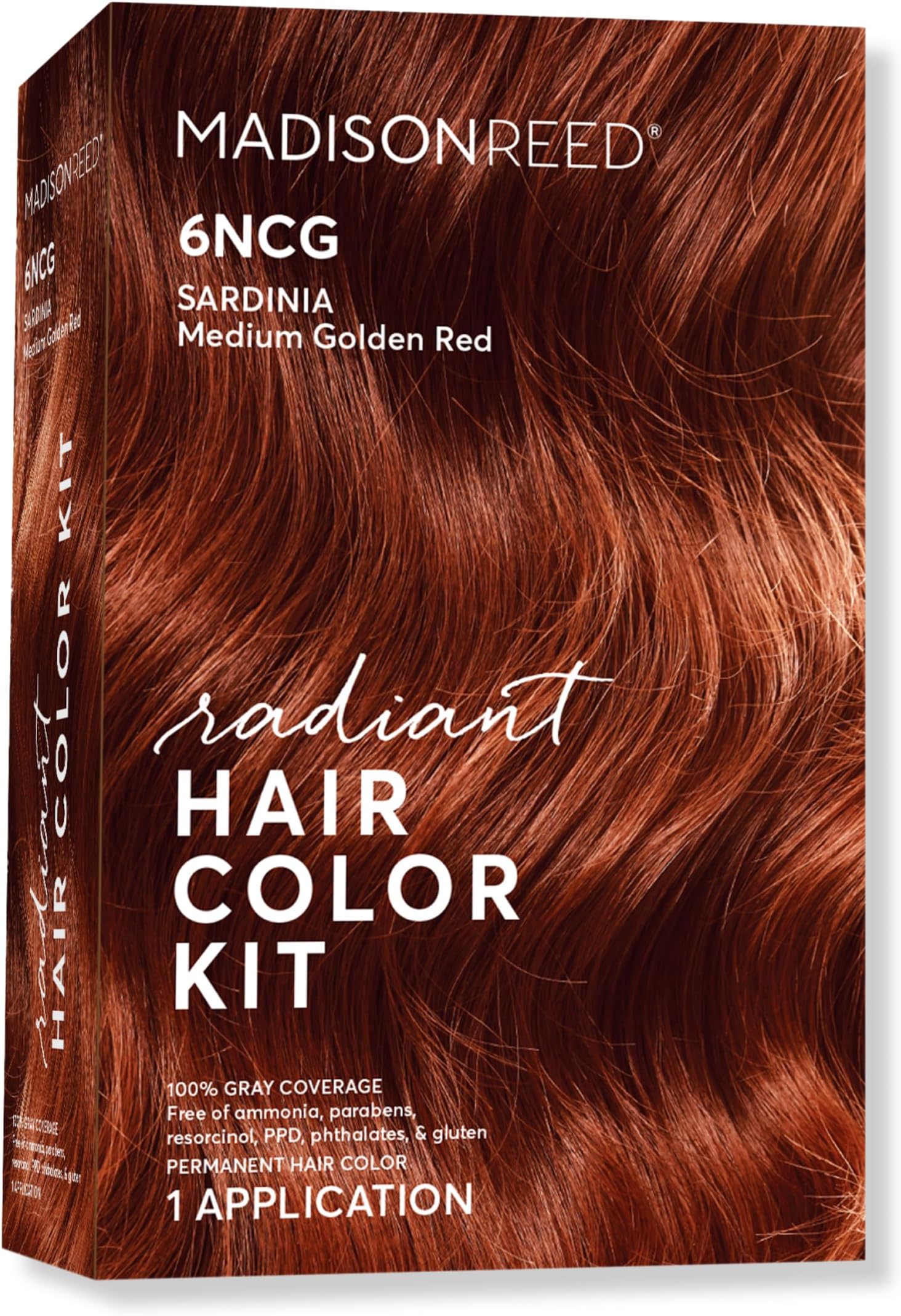 Madison Reed (Pack of 1, Sardinia - 6NCG) - Radiant Hair Colour Kit, Medium Amaretto for 100% Grey Coverage, Ammonia-Free, 6NCG Sardinia , Permanent Hair Dye, Pack of 1