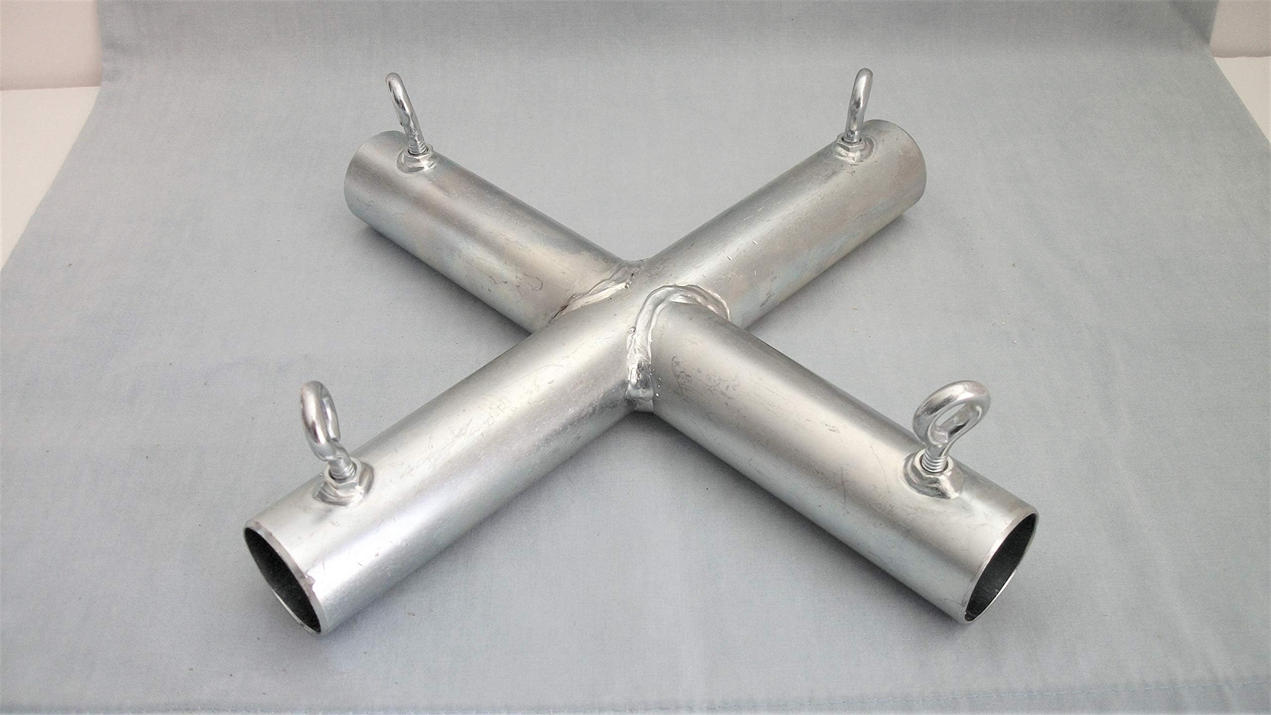4 Way Flat X Shaped 1 3/8" Canopy Fitting (FVFX) - Fits EMT Pipe or Chain Link Fencing Top Rail That has an Outer Diameter of 1 5/16"