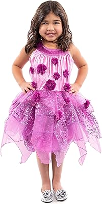 Little Adventures Purple Blossom Fairy Dress Up Costume (Large Age 5-7) - Machine Washable Child Pretend Play and Party Dress (wings sold separately)