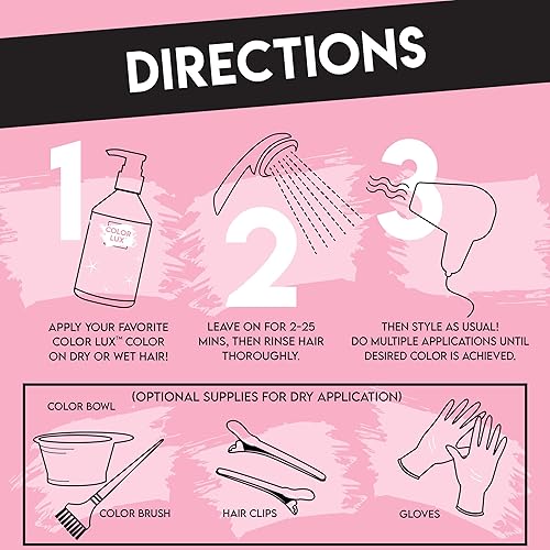 Miniatura 4 de Color Lux Color Cleansing Conditioner, Sangria, 3-in-1 Buildable Color Depositing Formula, Vegan, Sulfate-Free, Paraben-Free, 8.25 oz