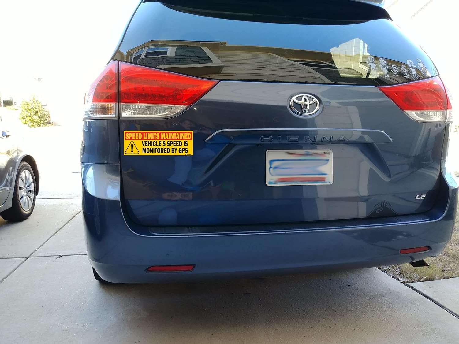 TOTOMO Red 2pk Vehicle Speed is monitored by GPS Speed limits are maintained Magnet Sticker 10"x3.5" Highly Reflective Premium Quality Car Safety Caution Sign #SDM-14R-M