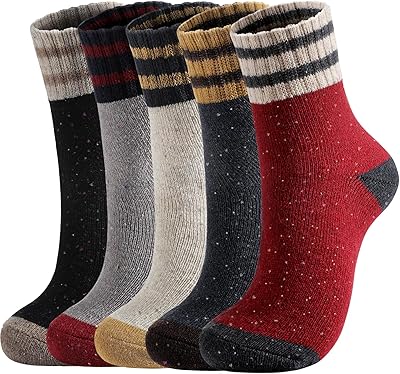 Trifabricy Wool Socks for Women - Womens Wool Socks Comfortable and Warm, Classic Thick Knit Soft Vintage Casual Crew Sock