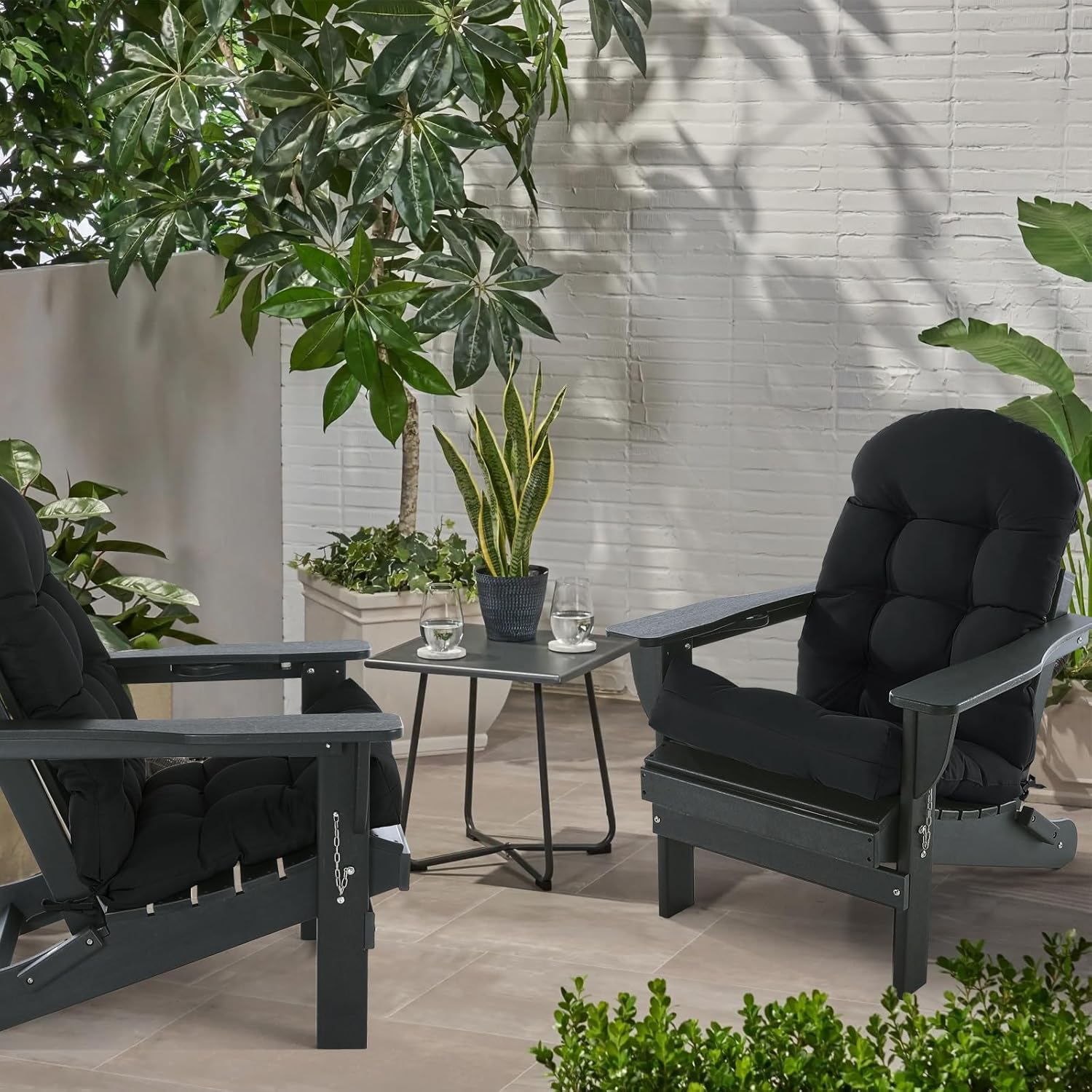 Outdoor Rocking Chair with Cushion Set - Plastic Adirondack Rocking Chairs with Cup Holder