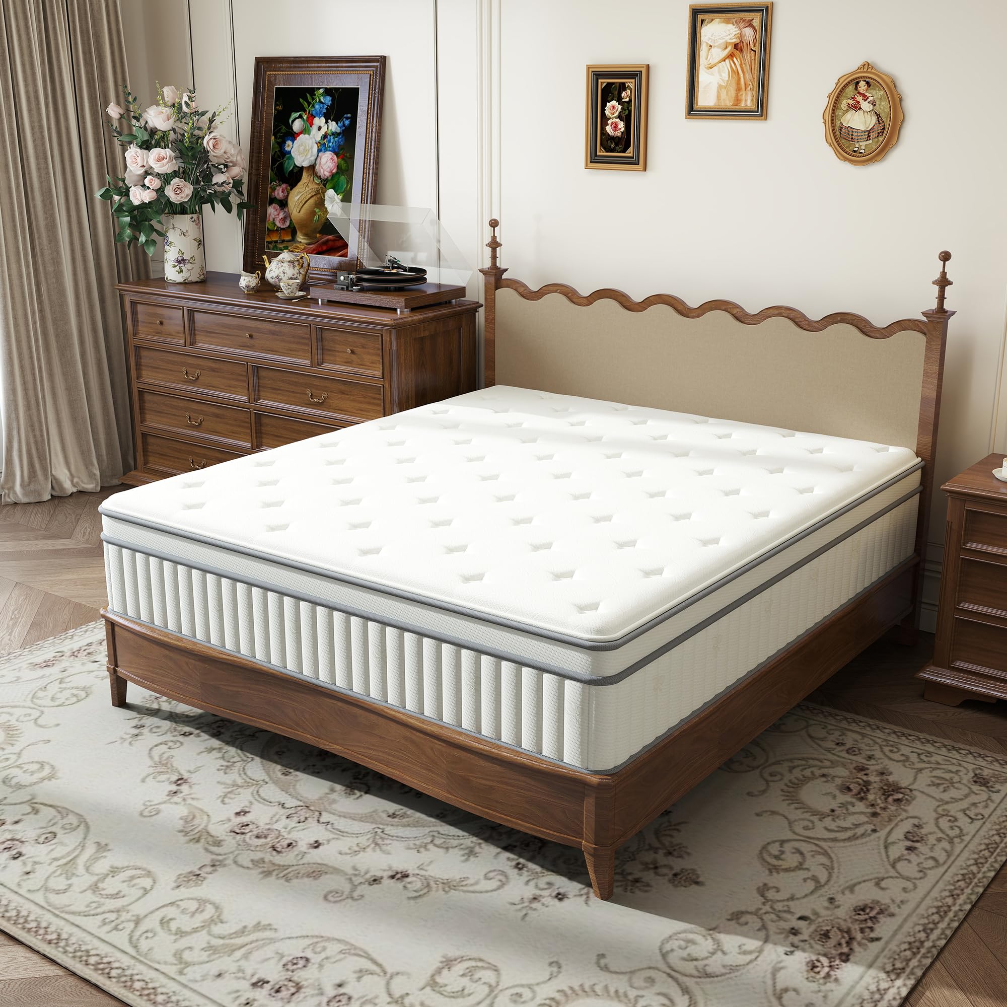 mikibama Twin Mattress, 12 Inch Hybrid Twin Size Mattress in a Box, Single Bed Mattress with Memory Foam and Pocket Spring,Tight Top Medium Firm Feel, 39"*75"*12",100 Night Trial