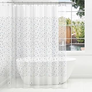PEVA Holographic Shower Curtain Liner with Glitter Star Pattern, 70x72in Lightweight Clear Plastic Shower Curtain Liner for Shower Stall, Bathtubs (Pack of 1)