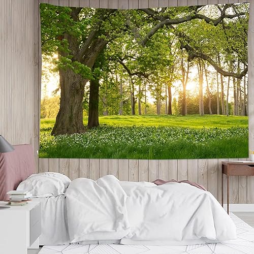 Miniatura 8 de Tapiz decorativo de bosque de dinosaurios jurásicos, divertido póster de T-Rex, animales antiguos, tapices de cuento de hadas para colgar en la