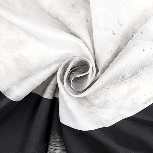 Miniatura 6 de LB Tapiz pequeño de luna llena creciente para colgar en la pared, tapiz de pared de cielo nocturno estrellado, fantasía 3D, hippie, blanco y negro,