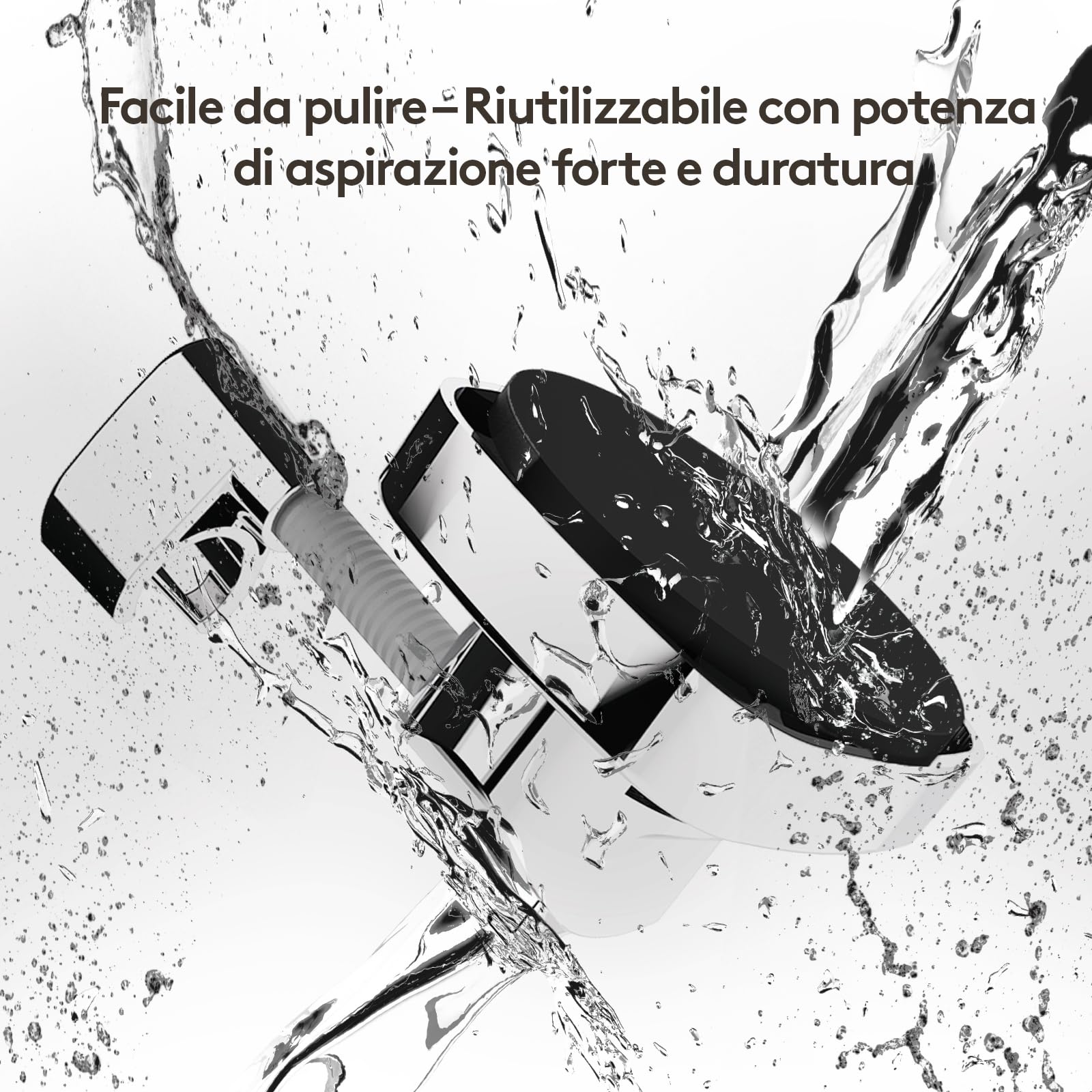 Supporto Doccia Orientabile 360° con Ventosa Portata 10 kg Antiscivolo Resistente Alla Ruggine Argento