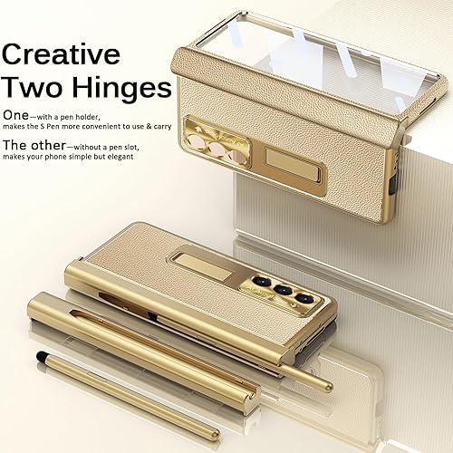 Miniatura 2 de Miimall Funda para Samsung Galaxy Z Fold 5 con S Pen, Z Fold 5 Case+Stylus Pen con soporte para bolígrafo, protector de pantalla de vidrio templado