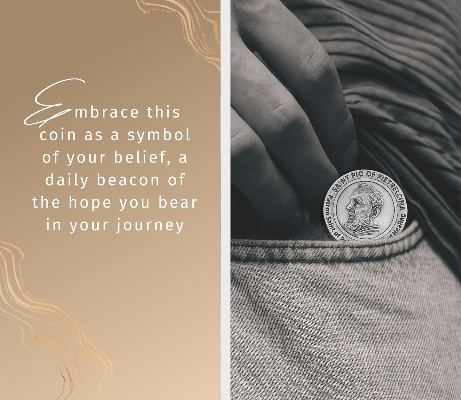 Padre Pio Healing Prayer Card - Laminated Saint Padre Pio Card, Catholic Pocket Token, The Lord's Prayer - Patron Saint of Pain, Suffering, and Healing Themed Set - 7 Items Total - Image 3