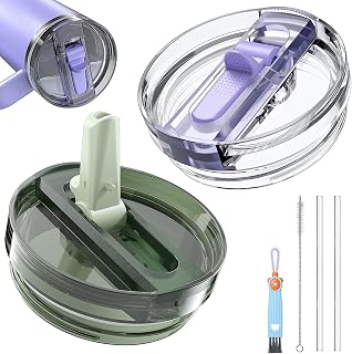 2 Pack 40 oz Cup Straw Cover for Stanley H2.0 Quencher, Detachable & Leak-Proof Flip Straw Lid Replacement for Stanley 40 oz Tumbler, BPA-Free Cup Lid Compatible with Stanley Cup Accessories