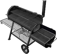 Vista 4 de Oklahoma Joe's Highland Offset Reverse Flow Offset Charcoal Smoker and Grill With 1093 sq. in. Cooking Area in Black - Charcoal Smoker Grill