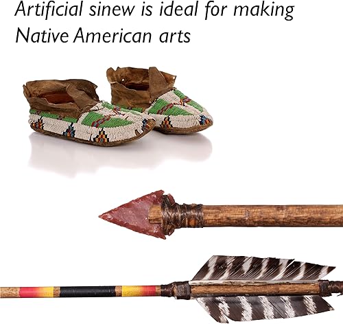 Miniatura 6 de The Beadsmith Cuerda de tendón artificial  Cuerda de poliéster encerado, color natural, 5 capas, carrete de 1 onza, 33 yardas  98 pies