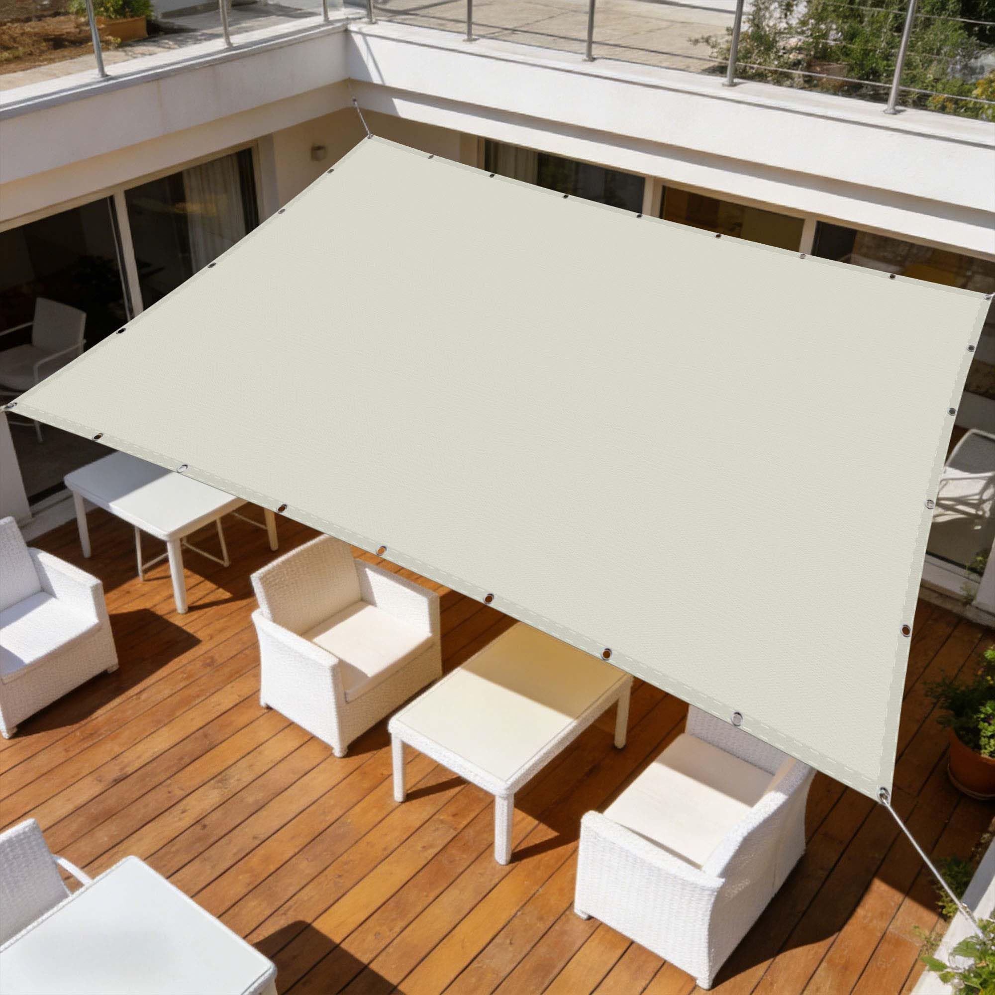 Voile d'ombrage haut de gamme blanc cassé anti-UV pour patio