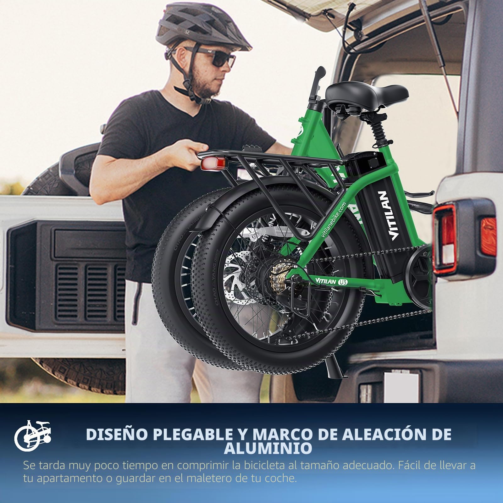 Bicicleta eléctrica plegable para adultos, Bicicleta eléctrica con motor potente, batería de litio de 48 V 13Ah, 20"*3.0" Fat Tire Ebike de 7 velocidades, rango de acción 40-110 km