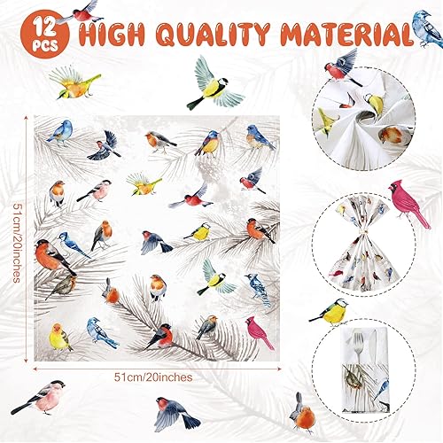 Miniatura 2 de 12 servilletas de tela de primavera de 20 x 20 pulgadas, servilletas de cena lavables, servilletas de fiesta de té, servilletas para cocina, fiesta,