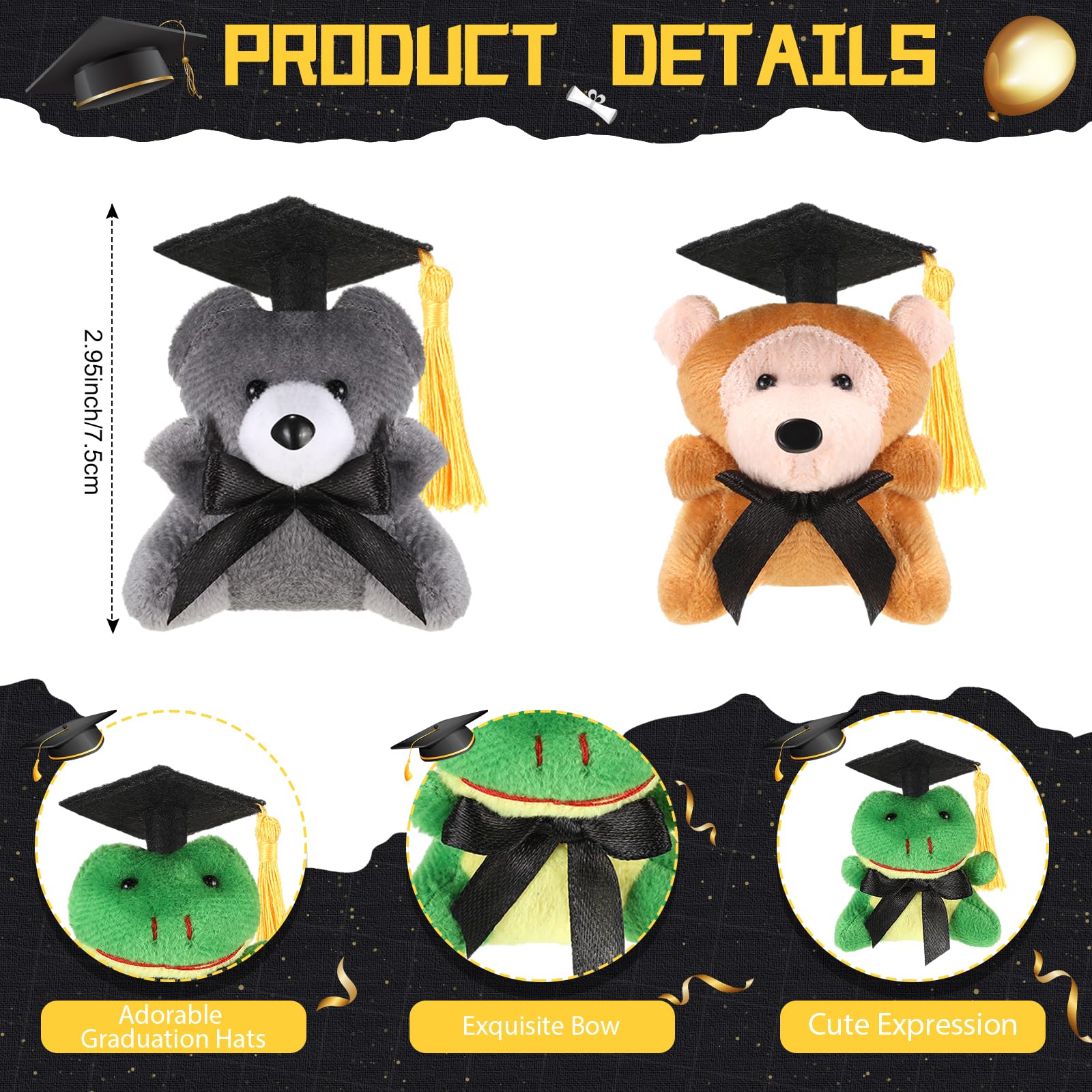 10 piezas de regalo de oso de graduación a granel, regalo de oso de graduación con clase de gorra, 4.7 pulgadas para niños, estudiantes, regalos de fiesta de graduación 10 piezas de regalo de oso de graduación a granel, regalo de oso de graduación con clase de gorra, 4.7 pulgadas para niños, estudiantes, regalos de fiesta de graduación