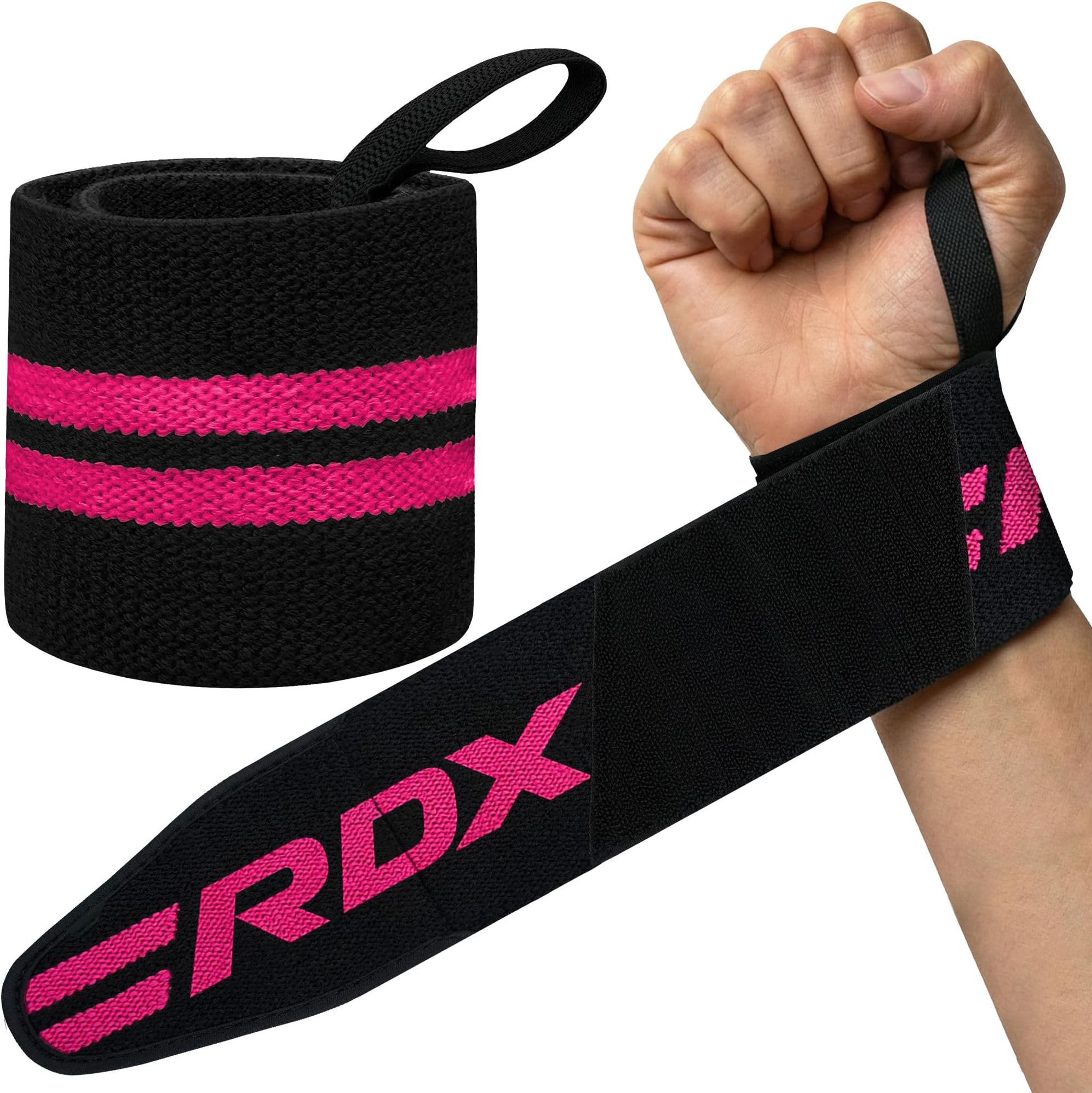 Weight Lifting Wrist Wraps Support, IPL USPA Approved, Elasticated Pro 18” Cotton Straps, Thumb Loop, Powerlifting Bodybuilding Fitness Strength Gym Training WOD Workout, Gymnastics Calisthenics