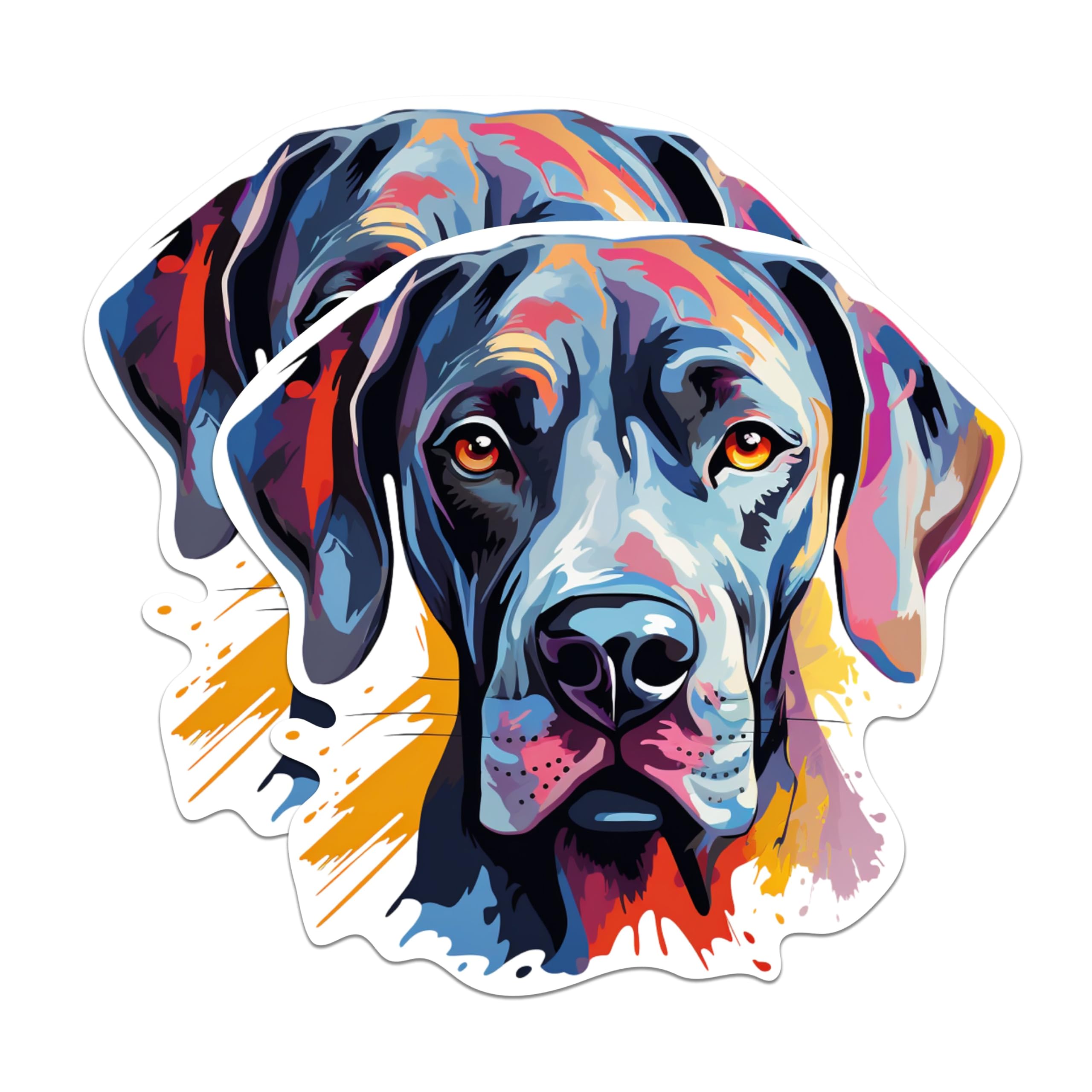 (2 Pack) Great Dane Dog Breed Stickers - 5 Inches On Longest Side - Choose from Over 100 Dog Breeds - for Cars, Trucks, Skateboards, Laptops - Made in USA - BMCS1866