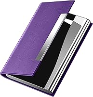 Vista 17 de Padike - Tarjetero profesional de cuero PU y acero inoxidable multitarjeta para hombres y mujeres. Estuche para tarjetas de crédito, carné de Negro