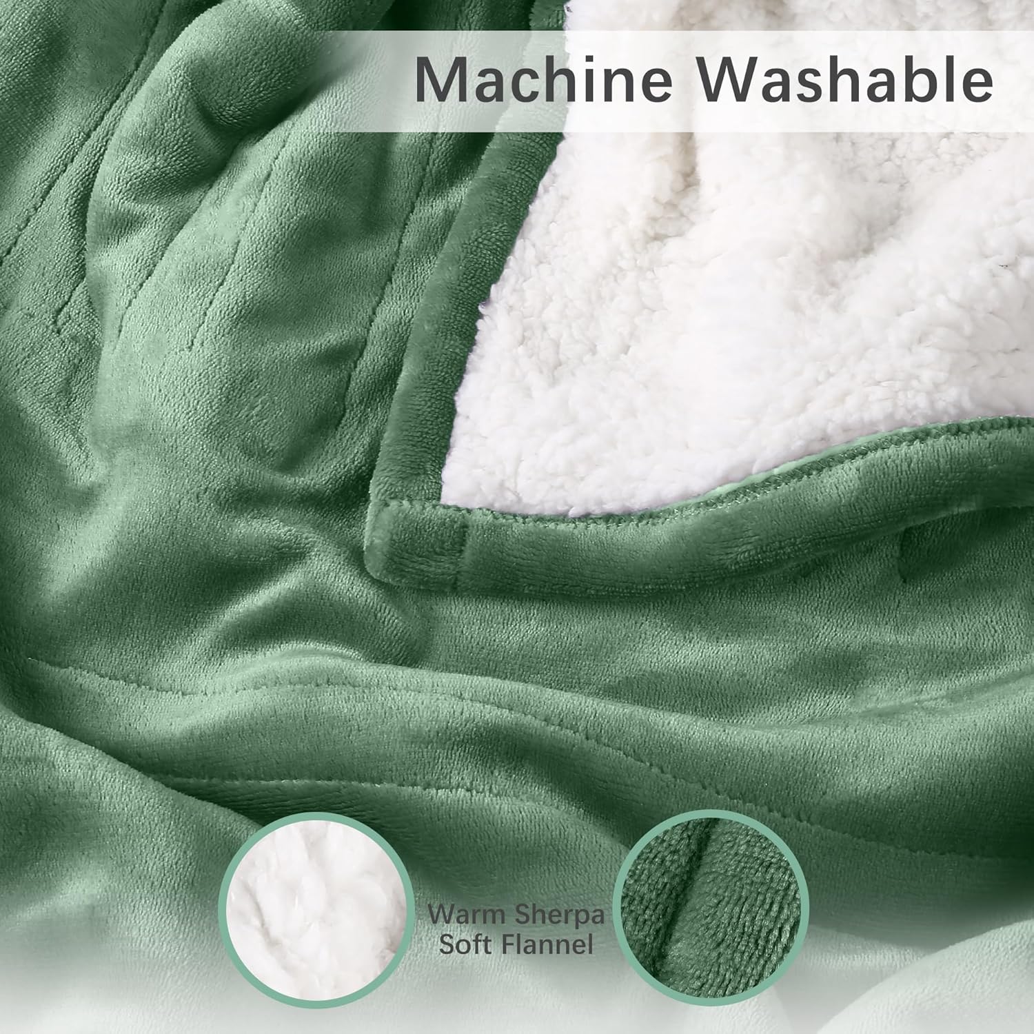 ESTINGO King Electric Blanket - 100"x90" Electric Heated Blanket with 5 Heating Levels & 10 Hours Auto Off, King Size Heated Blanket Dual Control for Bed, Ideal Gift, Hunter Green - Image 7