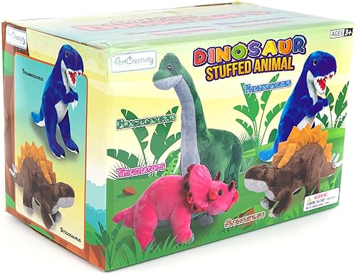 Miniatura 8 de ArtCreativity Animales de peluche de dinosaurio para niños, juego de 4, dinosaurios de peluche para niños y niñas a partir de 3 años, animales de