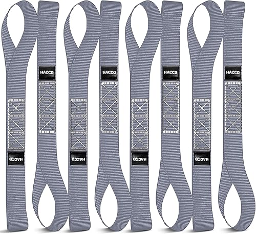 Paquete de 8 correas de amarre de motocicleta de bucle suave, 1.6 x 17 pulgadas, 12000 libras, bucles de amarre resistentes para asegurar