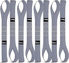 8PK Soft Loop Motorcycle Tie-Down Straps, 1.6 x 17inch 12000LB Break Strength, Heavy Duty Tie Down Loops for Securing ATV, UTV, Dirt Bike, Lawn & Garden Equipment (Grey)