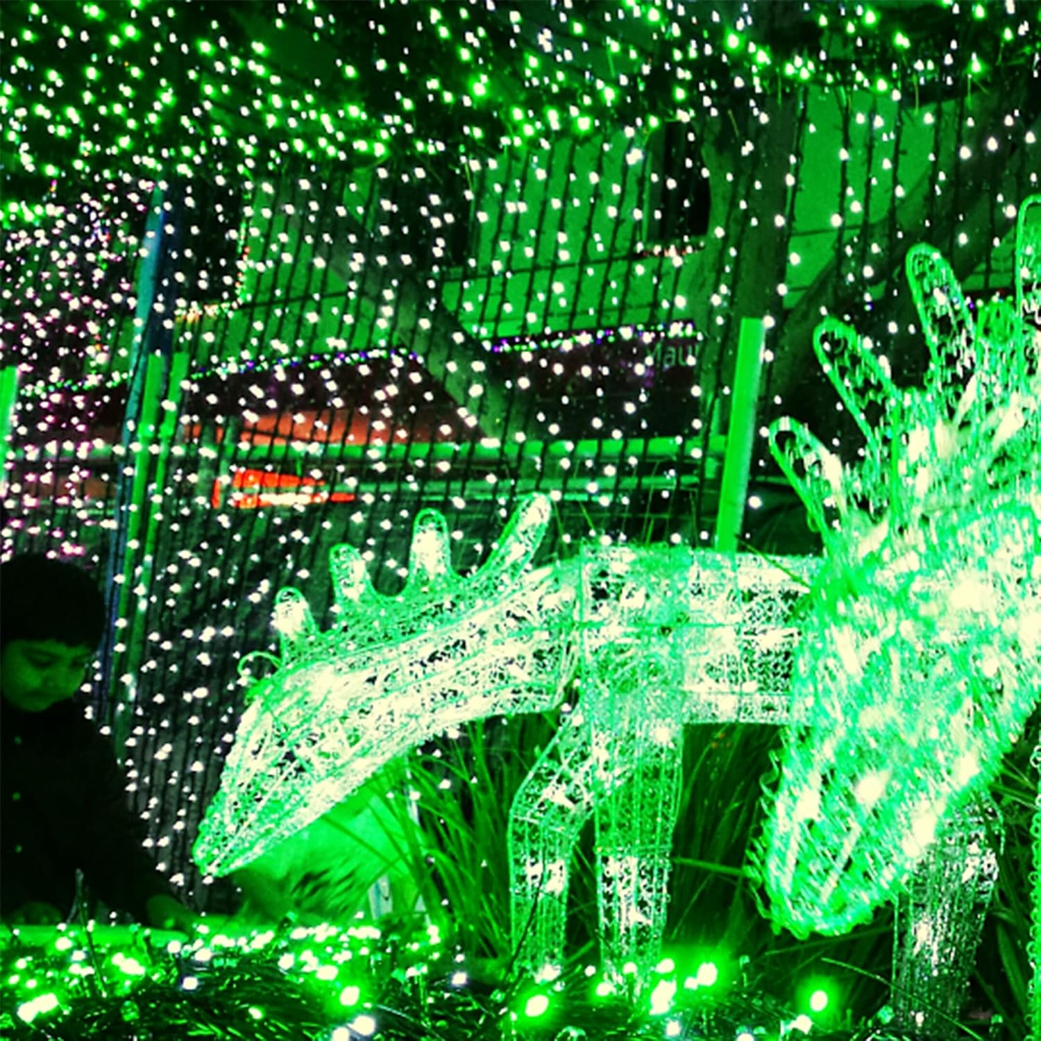 WATERGLIDE 1 Pack St. Patricks Day Shamrocks Lights, 50 LED Outdoor Decorative String Lights, Battery Operated Lucky Clover Light, 8 Lighting Modes & Timer, Waterproof for Party Garden Home Decor