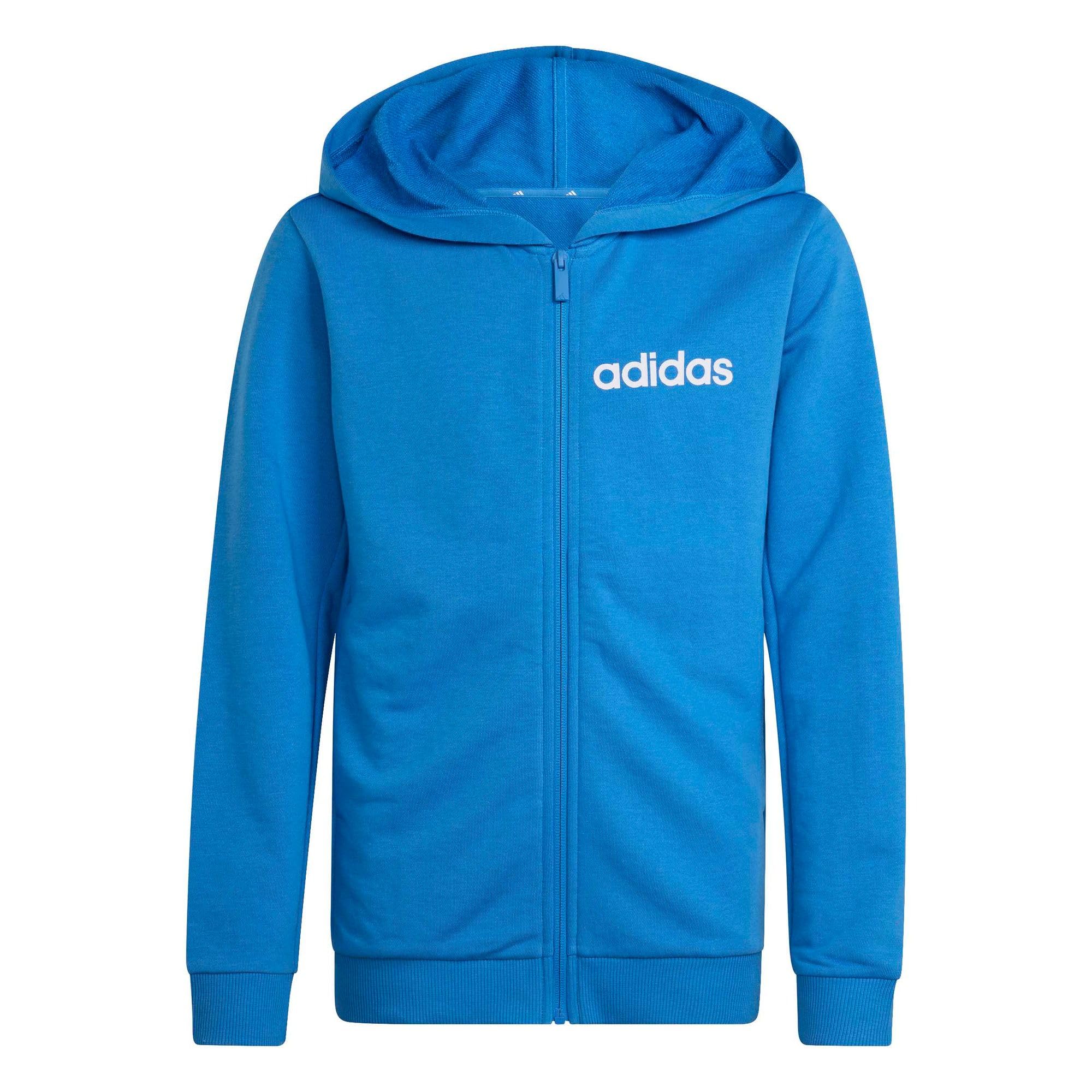adidas Unisex Kids Essentials Linear Logo T-Shirt, ray Blue/White, 7-8 Years