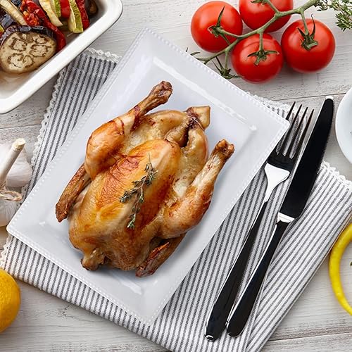 Miniatura 7 de Efecto en relieveSet de 2 bandejas rectangulares de melamina - Blanco (2)