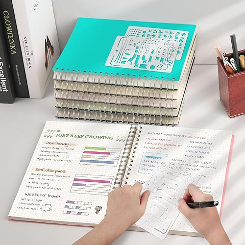 Miniatura 6 de HIUKOOKA Cuaderno de puntos en espiral A4, 300 páginas, cuaderno punteado de 8.5 x 11 pulgadas, cuaderno de papel grueso de 3.53 ozyd con cubierta