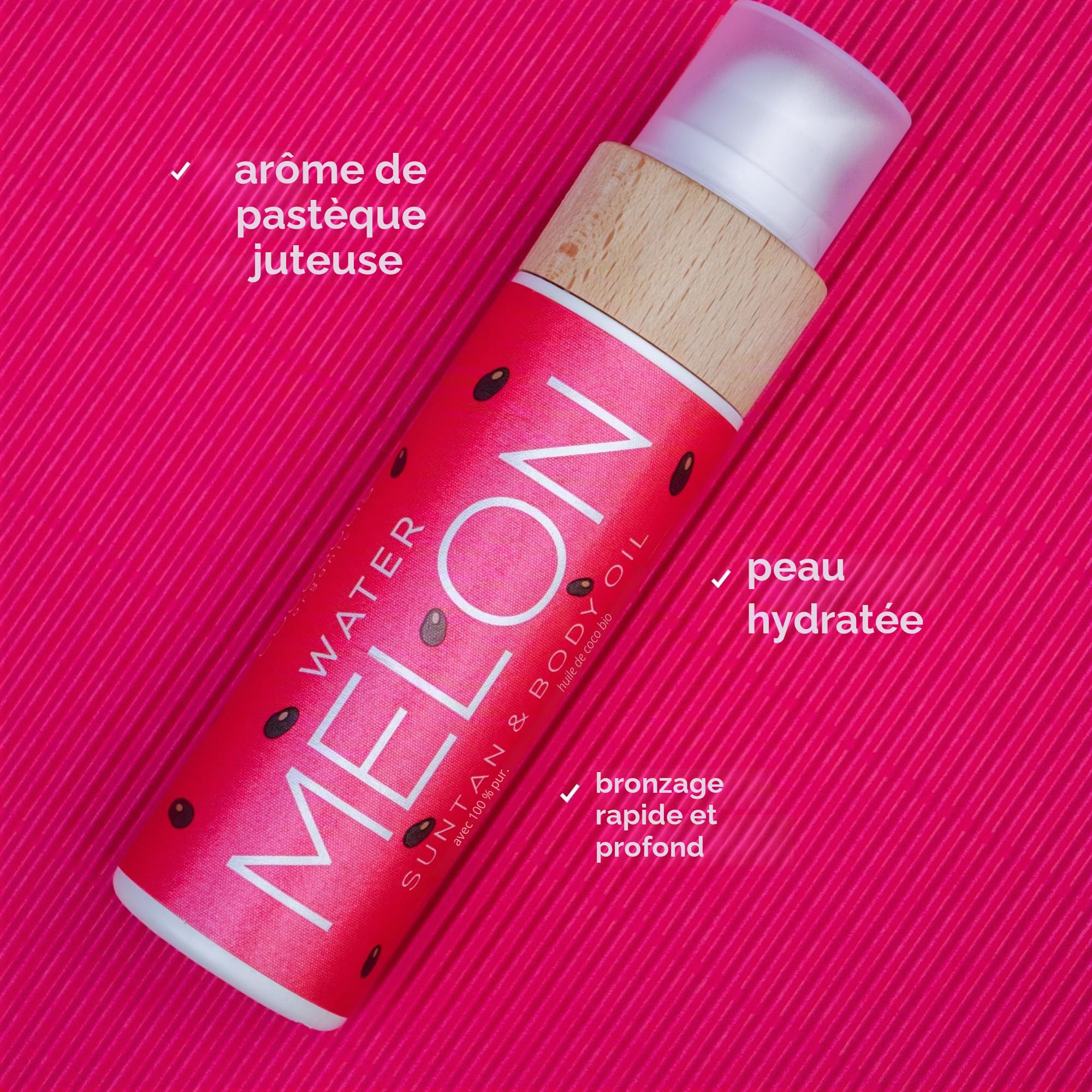 COCOSOLIS Watermelon - Accélérateur de bronzage - Huile bio avec vitamine E et parfum de pastèque pour un bronzage intense et rapide