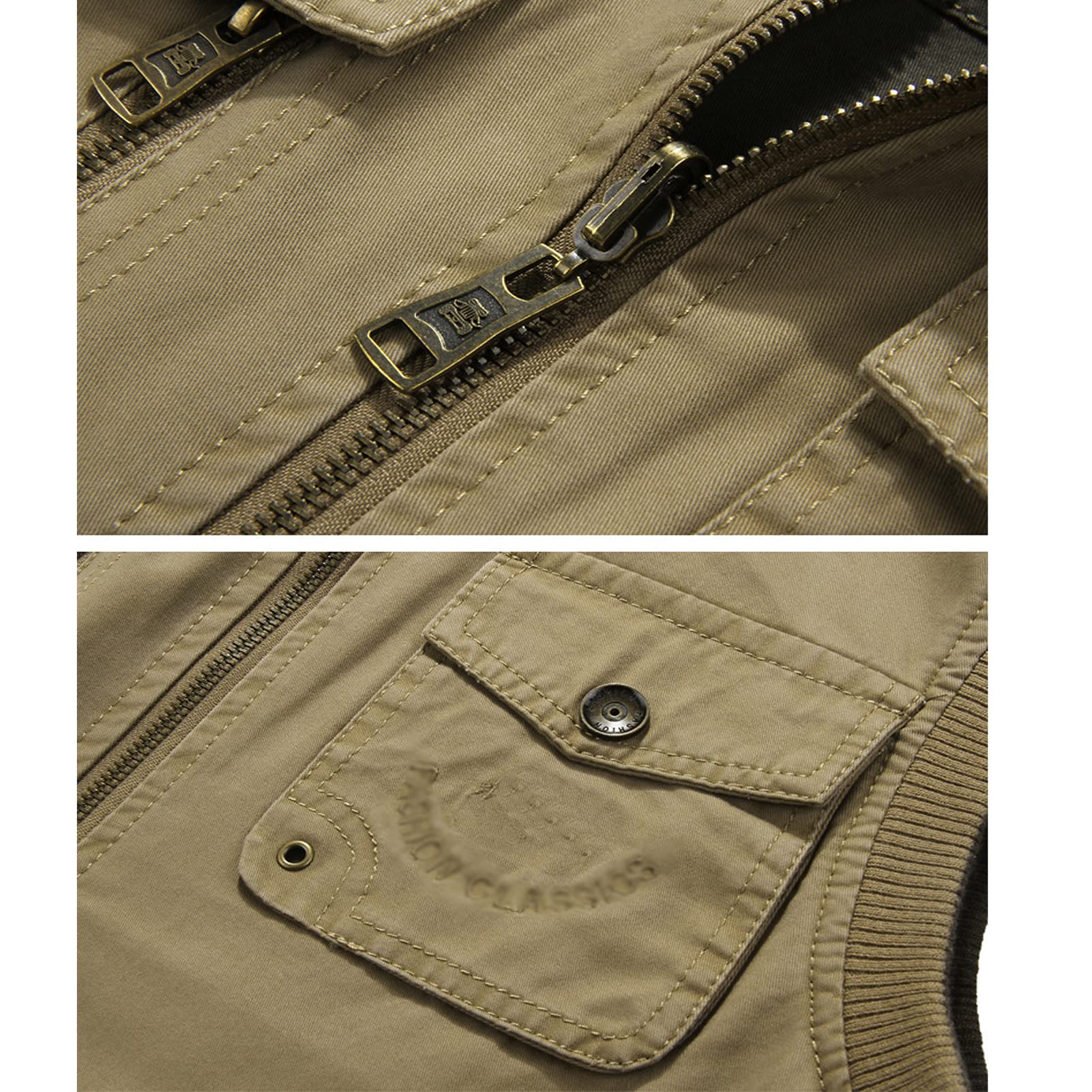 Gilet da Uomo Multi Tasche Gilet Outdoor Reversibile Caldo Gilet Cotone Top Pesca Giacche Da Viaggio Giornalista Capispalla
