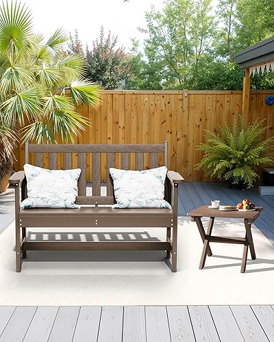 Miniatura 11 de SERWALL Mesa auxiliar plegable para exteriores, mesa auxiliar Adirondack de HDPE, no requiere montaje, mesa pequeña para uso en interiores y