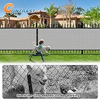 Vista 5 de TANG Malla de privacidad de 4 x 20 pies, tela gris con ojales, paneles de valla de malla para exteriores, cubierta de parabrisas de balcón, valla